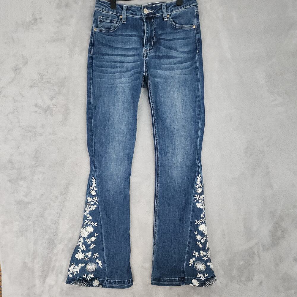Ashley Mason mid rise embroidered flare leg boho indie coastal cowgirl